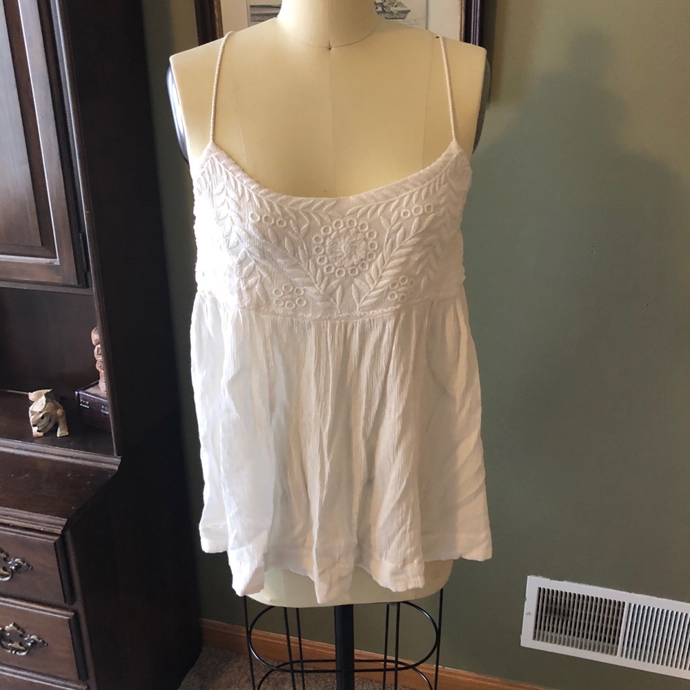 Free people blackbird top in white